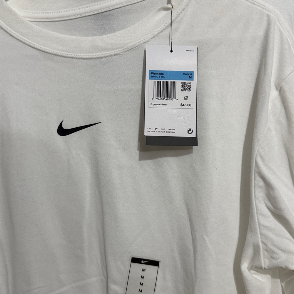 Nike Women's White Long Sleeve Tee - Picture 3 of 3